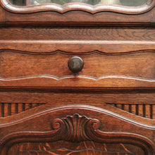 Load image into Gallery viewer, x SOLD Vintage French Oak with 4 Carved Doors 2 drawers Bookcase China Display Cabinet B10699