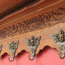 Load image into Gallery viewer, x SOLD Antique French Coat Rack, Oak and Brass Umbrella Holder, Scarf and Hat Rack B10779