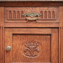 Load image into Gallery viewer, x SOLD Antique French Oak and Marble Bedside Table, Tier Base Lamp Table Bedside Table B10916