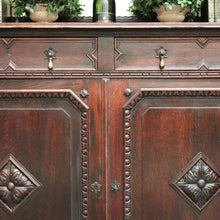 Load image into Gallery viewer, x SOLD Antique French Oak Sideboard 2 Height Cabinet Cupboard, one of 2. B10213