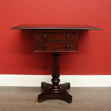 Load image into Gallery viewer, x SOLD Antique English Mahogany Works Table, Sewing Table, Drop Sides Wine Lamp Table. B10433