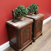 Load image into Gallery viewer, x SOLD Antique French Lamp Tables with Marble Tops, Bedside Cabinets, Hall Cupboards B10640