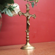Load image into Gallery viewer, x SOLD Vintage Altar Crucifix, French Cross Vintage French Brass Crucifix, Christ Jesus B10899