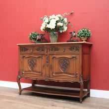 Load image into Gallery viewer, x SOLD Antique French Sideboard, Oak and Marble Top French Two Drawer Hall Cupboard B10879