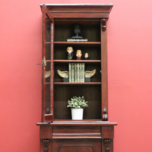 Load image into Gallery viewer, x SOLD Antique English Bookcase English Mahogany 2 Height Narrow Bookcase China Cabinet B10650