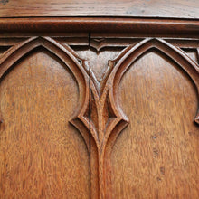 Load image into Gallery viewer, x SOLD Antique Church Cabinet, Antique 4 Door Gothic French Cupboard Sideboard Cabinet B10755