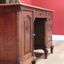 Load image into Gallery viewer, x SOLD Antique French Desk, French Oak Office Desk, Desk with Drawers and Cupboard B10851