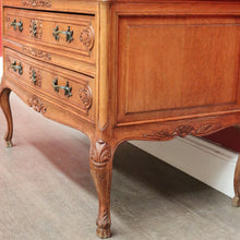 Load image into Gallery viewer, x SOLD Antique French Writing Bureau Chest of Drawer Bureau Desk Secretaire Oak Leather B10164