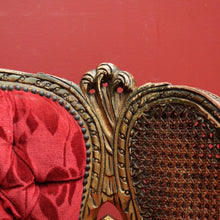 Load image into Gallery viewer, x SOLD Antique French Gilt Timber, Cane, Button Back Fabric, Boudoir Chair, Armchair B11146