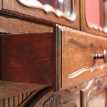 Load image into Gallery viewer, x SOLD Vintage French Oak with 4 Carved Doors 2 drawers Bookcase China Display Cabinet B10699