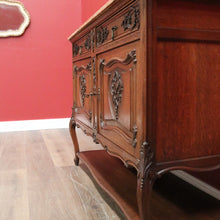Load image into Gallery viewer, x SOLD Antique French Sideboard, Oak and Marble Top French Two Drawer Hall Cupboard B10879