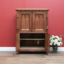 Load image into Gallery viewer, x SOLD Antique Church Cabinet, Antique 4 Door Gothic French Cupboard Sideboard Cabinet B10755