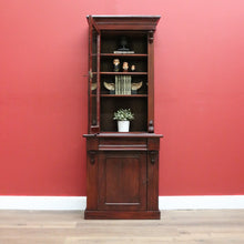 Load image into Gallery viewer, x SOLD Antique English Bookcase English Mahogany 2 Height Narrow Bookcase China Cabinet B10650