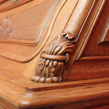 Load image into Gallery viewer, x SOLD Antique French Writing Bureau Chest of Drawer Bureau Desk Secretaire Oak Leather B10164