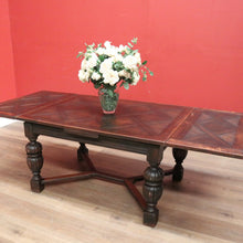 Load image into Gallery viewer, x SOLD Antique French Oak 2 Leaf Dining Table, Parquetry Top Extension Kitchen Table B11210