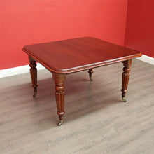 Load image into Gallery viewer, x SOLD Antique English Mahogany Dining Table, 2 Leaf Extension Kitchen Table and Winder. B9862