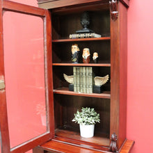 Load image into Gallery viewer, x SOLD Antique English Bookcase English Mahogany 2 Height Narrow Bookcase China Cabinet B10650