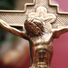 Load image into Gallery viewer, x SOLD Vintage Altar Crucifix, French Cross Vintage French Brass Crucifix, Christ Jesus B10899