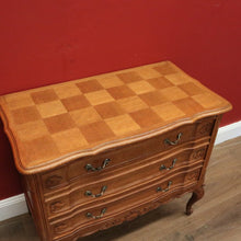 Load image into Gallery viewer, x SOLD Vintage French Chest of Drawers, Square Parquetry Top Chest of 3 Drawers B10905