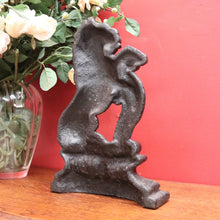 Load image into Gallery viewer, x SOLD Heavy Antique English Rampant Lion Door Stop Cast Iron Door Stop of Rampant Lion