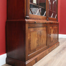 Load image into Gallery viewer, x SOLD Antique English Mahogany China Cabinet, English Bookcase with Cupboard Base B10744