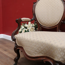 Load image into Gallery viewer, x SOLD Antique English Chaise, Oval Back Medallion Settee, English Rosewood Lounge B11121