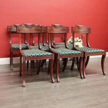 Load image into Gallery viewer, x SOLD Set of 8 Regency Style Dining Chairs, 8 Vintage English Mahogany Kitchen Chairs. B10385