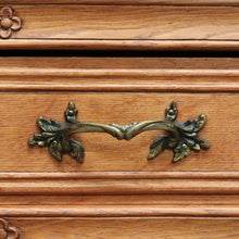 Load image into Gallery viewer, x SOLD Antique French Writing Bureau Chest of Drawer Bureau Desk Secretaire Oak Leather B10164