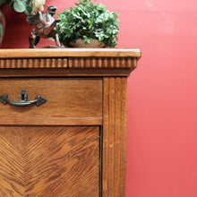 Load image into Gallery viewer, x SOLD Antique French Sideboard, Art Deco Oak 2 Drawer Drinks Cupboard, Hall Cabinet B10685