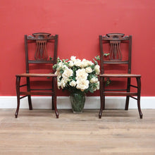 Load image into Gallery viewer, Pair of Antique English Hall Chairs English Mahogany Lyre Back Chairs Cane Seats B11065