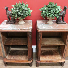 Load image into Gallery viewer, x SOLD Antique French Lamp Tables with Marble Tops, Bedside Cabinets, Hall Cupboards B10640