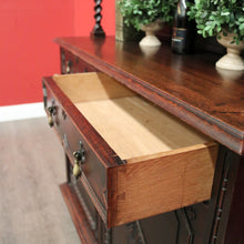Load image into Gallery viewer, x SOLD Antique French Oak Sideboard 2 Height Cabinet Cupboard, one of 2. B10213