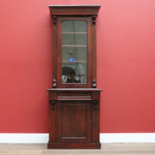 Load image into Gallery viewer, x SOLD Antique English Bookcase English Mahogany 2 Height Narrow Bookcase China Cabinet B10650