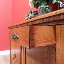 Load image into Gallery viewer, x SOLD Antique French Sideboard, Art Deco Oak 2 Drawer Drinks Cupboard, Hall Cabinet B10685