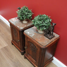 Load image into Gallery viewer, x SOLD Antique French Lamp Tables with Marble Tops, Bedside Cabinets, Hall Cupboards B10640