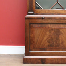 Load image into Gallery viewer, x SOLD Antique English Mahogany China Cabinet, English Bookcase with Cupboard Base B10744