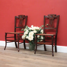 Load image into Gallery viewer, x SOLD Pair of Antique English Hall Chairs English Mahogany Lyre Back Chairs Cane Seats B11065