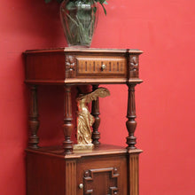 Load image into Gallery viewer, x SOLD Antique French Walnut and Marble Lamp Table, Bedside Cabinet Table Hall Cupboard B10458