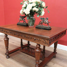 Load image into Gallery viewer, x SOLD Antique French Desk, Stretcher Base Desk or Table for Four. Antique Office Desk B10870