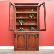 Load image into Gallery viewer, x SOLD Antique English Bookcases English Mahogany c1880 2 Height Bookcase China Cabinet. B9853