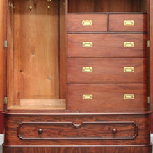 Load image into Gallery viewer, x SOLD Antique Victorian Mahogany Wardrobe with built in Chest of Drawers, Linen Press. B10329