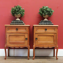 Load image into Gallery viewer, Pair of French Bedside Cabinet in Cherrywood, One Drawers Door Lamp Side Tables B10981