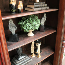 Load image into Gallery viewer, x SOLD Antique French Bookcase China Cabinet, Antique Walnut Glass Door Hall Cupboard. B10250