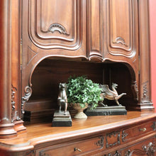 Load image into Gallery viewer, x SOLD Antique French Walnut 2 Section Carved Buffet Bookcase Display China Cabinet. B11915