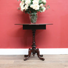 Load image into Gallery viewer, Antique English Lamp Table, Twist Top Drop Leaf or Drop Side Sofa Hall Table. B11287
