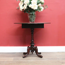Load image into Gallery viewer, x SOLD Antique English Lamp Table, Twist Top Drop Leaf or Drop Side Sofa Hall Table. B11287