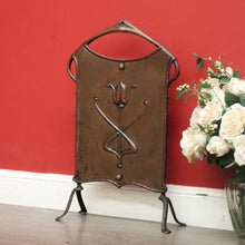 Load image into Gallery viewer, x SOLD Antique French Art Nouveau Fire Screen, Copper Fire Screen with Handles. B10390