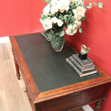 Load image into Gallery viewer, x SOLD Antique French Oak and Leather Office Desk, 4 Drawer Office Desk with Turned Leg B10722