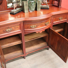 Load image into Gallery viewer, x SOLD Antique English Sideboard, Walnut Mirror Back Sideboard Cabinet Cupboard. B9875