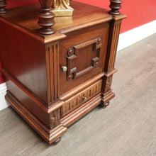 Load image into Gallery viewer, x SOLD Antique French Walnut and Marble Lamp Table, Bedside Cabinet Table Hall Cupboard B10458